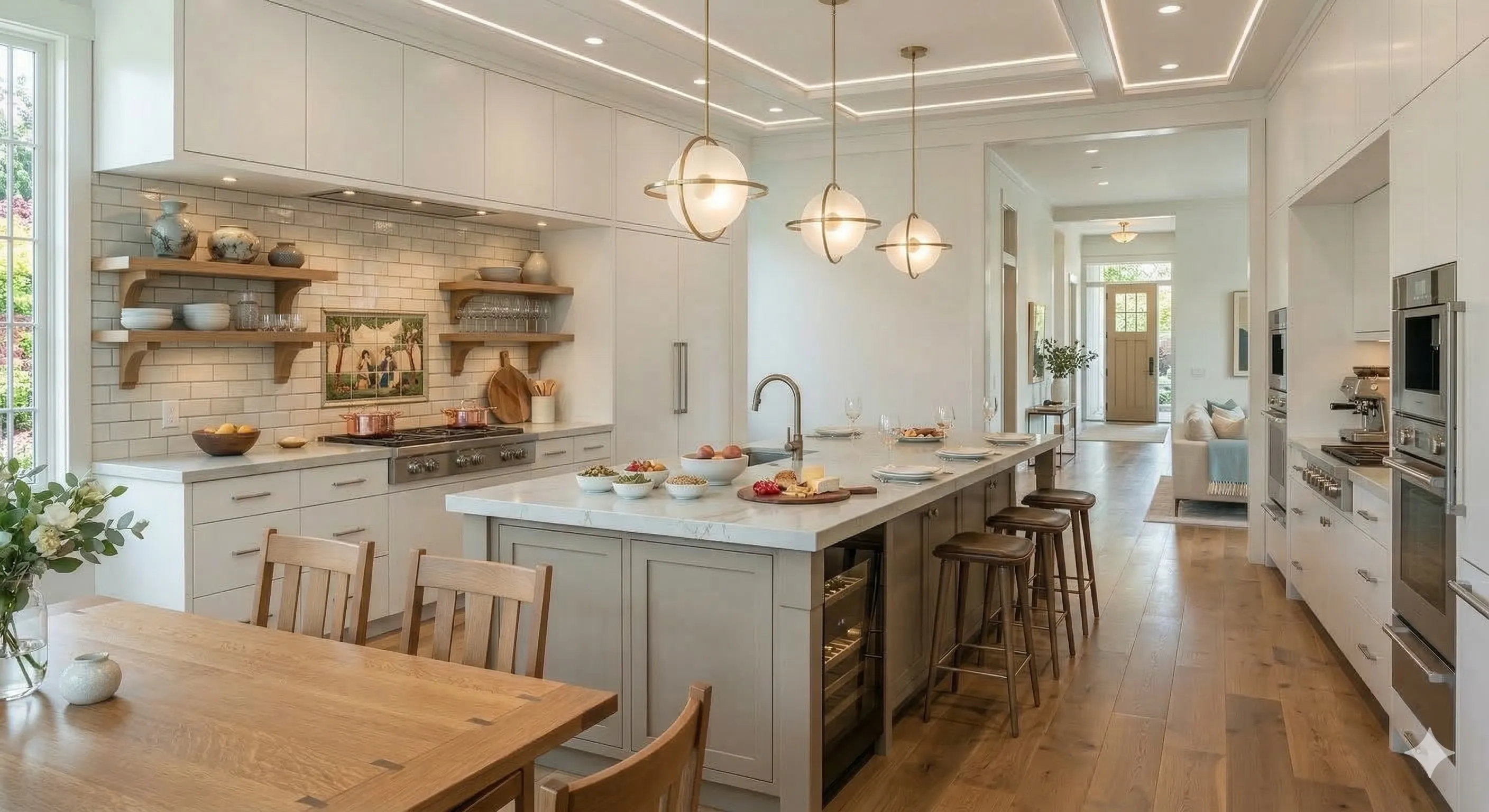 Flawlessly renovated open-concept kitchen — Palos Verdes estate