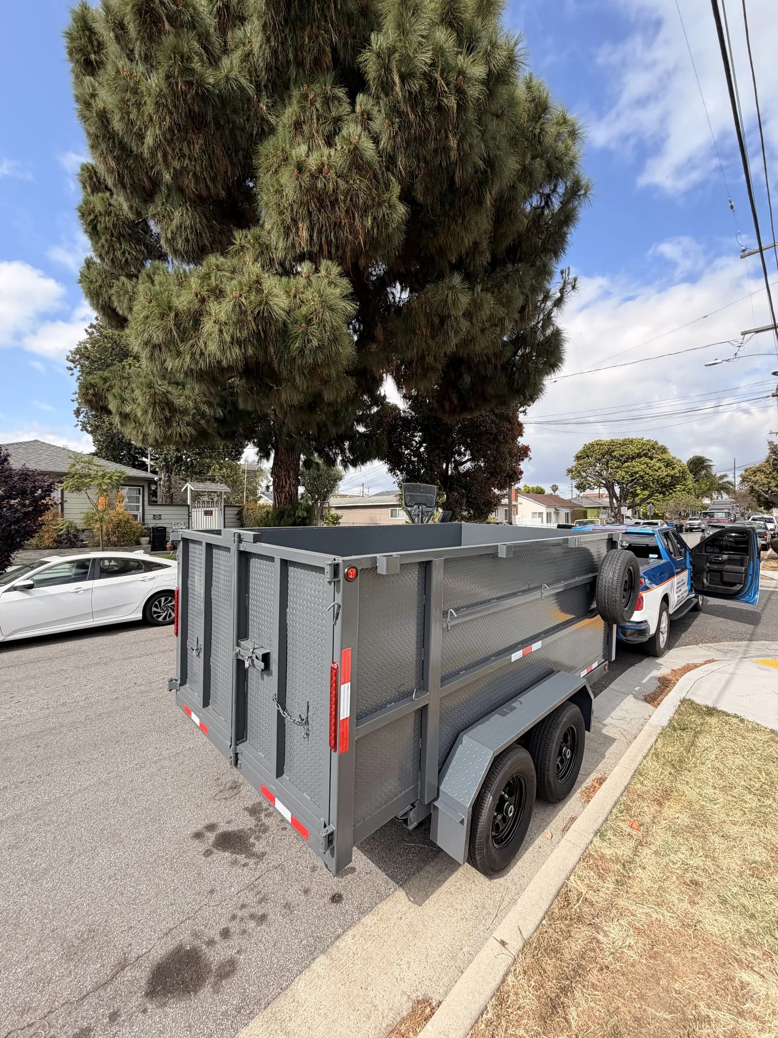 Paragon dump trailer on-site for a South Bay junk removal job